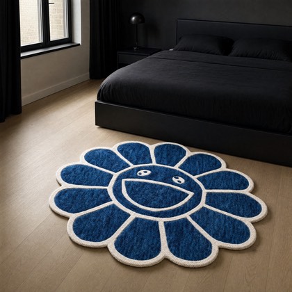Navy Bloom Rug